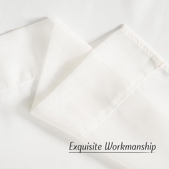 NICETOWN Natural Voile Sheer Bedroom Curtains 84 Inches Long, Grommet Airy & Lightweight Window Treatments Light Filtering for Living Room/Bedroom,W54 x L84, Set of 2