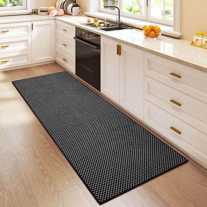 YDKGL 2x5 ft Hallway Runner Rug Boho Woven Washable Long Kitchen Runner Rugs Mat Non Slip, Soft Entryway Laundry Hall Runner Floor Carpet for Indoor Backdoor Bedroom Kitchen Living Room, Black