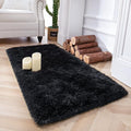 Chicrug Soft Area Rugs for Bedroom Living Room Plush Fluffy Rug 2x4 Feet, Shag Furry Area Rug Carpet Non Shedding for Nursery Children Kids Girls Room Home Decorative, Black