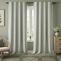 Boho Blackout Curtains 96 Inches Long Sage Green Linen Blend 2 Panels with Tassels and Cotton Embroidery, Farmhouse Vintage Rustic Rod Pocket Drapes for Living Room or Bedroom