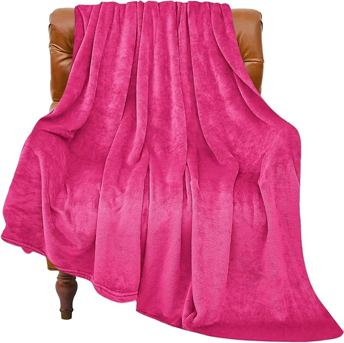 BEDELITE Fleece Blanket Twin Size Hot Pink Valentines Throw Blankets for Couch & Bed, 300GSM Luxury Plush Cozy Fuzzy Blanket 60x80 inches, Super Soft Warm Lightweight Throw Blanket for Travel Camping