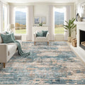 8x10 Area Rugs for Living Room, Washable Modern Abstract Large Area Rug Neutral Soft Non Slip Kids Rug Stain Resistant Indoor Carpet for Bedroom Nursery Dining Room Playroom(GreenBrown, 8'x10')