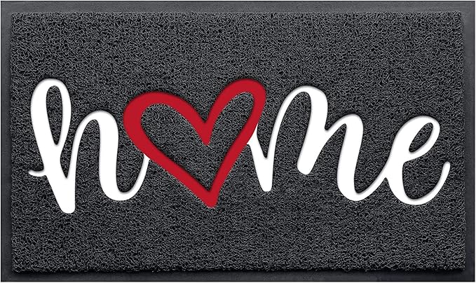 CozyBounty Black Door Mat Welcome Mats Home Non-Slip Doormat for Entryway Low-Profile Floor Mat for Yard, Garage, High Traffic Areas (36"x24", Black)