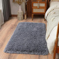 Ultra Soft Runner Rugs for Bedroom Hallways with Upgraded Non-Slip Rubber Backing & Thick Memory Sponge, 2x3 Feet Fluffy Shag Throw Area Rug for Bedside Dorm Dark Grey