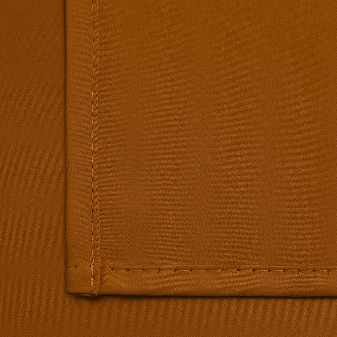 Yakamok 36 Inch Curtains Blackout Window Curtains for Kitchen, Grommet Room Darkening Thermal Insulated Sunlight Block Drapes for Living Room, W 52 x L 36, Burnt Orange, 2 Panels