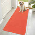 OLANLY Dog Door Mat for Muddy Paws 70x32, Absorbs Moisture and Dirt, Absorbent Non-Slip Washable Doormat, Quick Dry Chenille Mud Mat for Dogs, Entry Indoor Entryway Carpet for Inside Floor, Coral