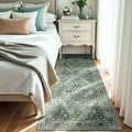RELEANY Area Rugs 3'x8' Runner Rug Non Slip Washable for Kitchen Hallway Bedroom Beside Laundry Room Bathroom Rug, Floor Carpet, Dark Green Gray
