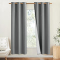 NICETOWN Vintage Open Linen Weave Flax Thermal Curtains, Dove Grey, 34" Wide Per Panel, Set of 2, 100% Blackout Curtains 60" Long for Dining Room, Soundproof Window Treatment Drapes for Cupboard