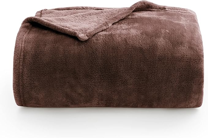 BEDELITE Fleece Blankets Queen Size Brown Throw Blankets for Bed, Luxury Plush Cozy Fuzzy Blanket 90x90 inches, Super Soft Warm Lightweight Throw Blanket All Seasons Suitable