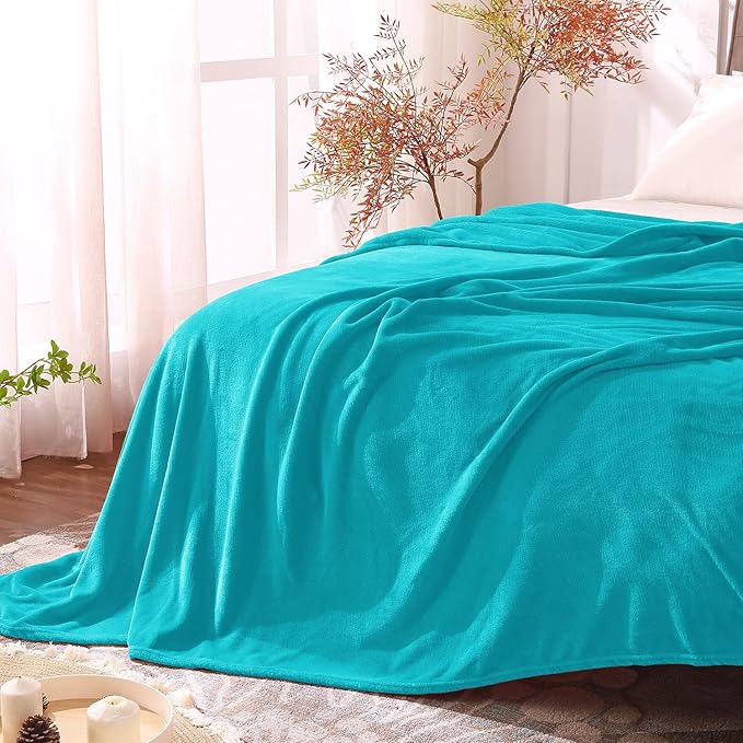 BEDELITE Fleece Blankets Twin Size Teal Throw Blankets for Couch & Bed, Plush Cozy Fuzzy Blanket, Super Soft & Warm Blankets for Spring and Summer