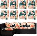 8Pcs Outdoor Cushion Covers, Patio Cushion Covers,Stretch Elastic Slipcovers, Replacement Washable & Reusable Furniture Protector for Patio Couch(Sunflower,8PCS)
