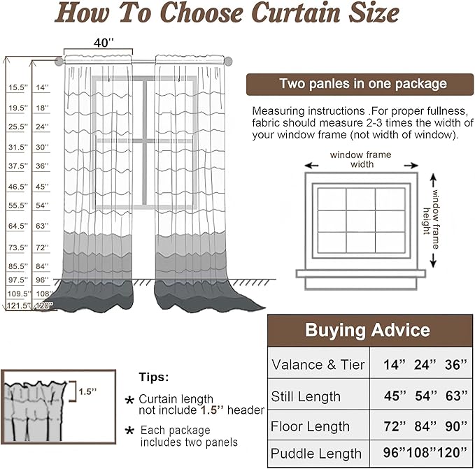 Chyhomenyc Taupe Sheer Curtains 84 Inches Long 2 Panels Set- Light Filtering Curtains for Bedroom, Soft Airy Voile Rod Pocket Living Room Window Drapes, 42Wx84L Inches, 2 PCS