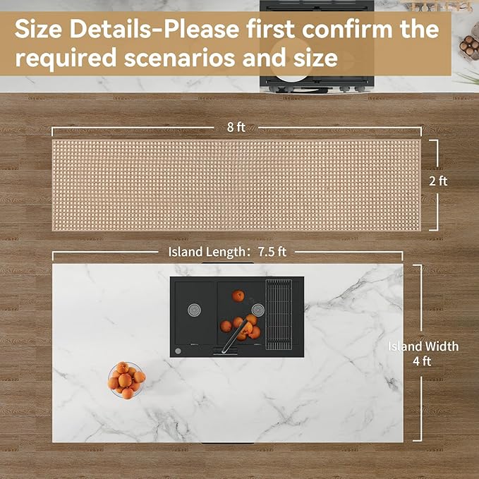 YDKGL 2x8 ft Hallway Runner Rug Extra Long Boho Woven Kitchen Runner Rugs Mat Non Slip Washable, Soft Entryway Laundry Hall Floor Runner Carpet for Indoor Backdoor Bedroom Hallway Living Room, Brown
