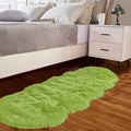 Goolela Lime Green Sheepskin Rug 2x6 Fluffy Fuzzy Furry Runner for Bedroom Bedside Soft Faux Fur Shaggy Sheepskin