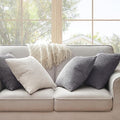Grey Neutral Decorative Throw Pillow Covers – 45cm Dark Gray