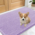 OLANLY Dog Door Mat for Muddy Paws 24x16, Absorbs Moisture and Dirt, Absorbent Non-Slip Washable Doormat, Quick Dry Chenille Mud Mat for Dogs, Entry Indoor Entryway Carpet for Inside Floor, Lavender