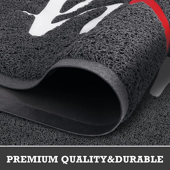 CozyBounty Black Door Mat Welcome Mats Home Non-Slip Doormat for Entryway Low-Profile Floor Mat for Yard, Garage, High Traffic Areas (30"x17.5", Black)