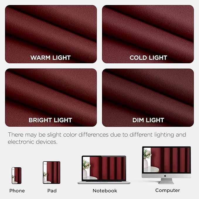 Joydeco Blackout Door Curtain for Doorway Privacy 96 Inches Long, Grommet Closet Curtain for Open Closet, Room Divider for Bedroom Living Room (Burgundy Red, 52Wx96L, 1 Panel)