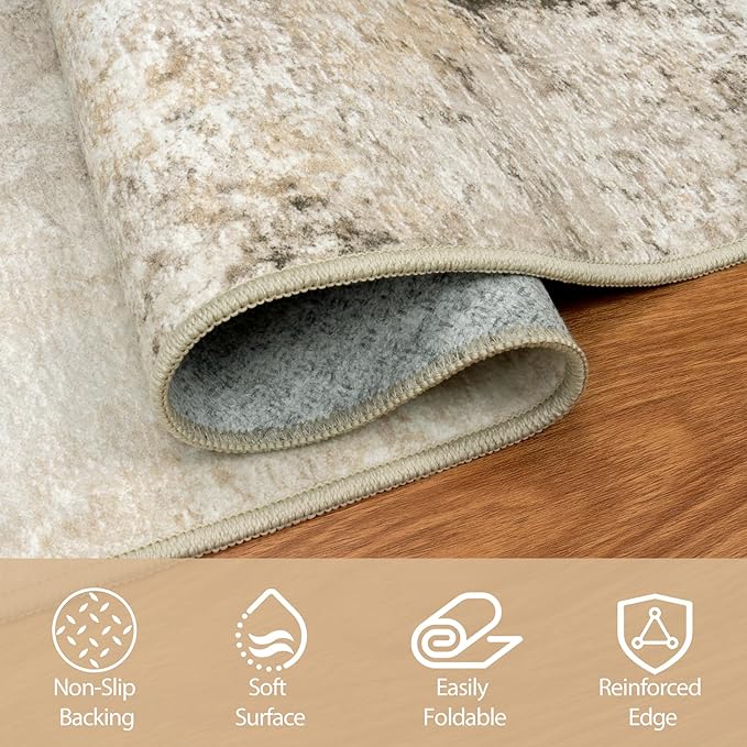 9x12 Area Rugs for Living Room Rug Washable: Abstract Large Rug for Dining Room Bedroom Carpet Non Slip 9 by 12 Indoor Modern Nursery Home Office Coffee