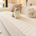 Velvet Couch Covers for Dogs, Dog Sectional Couch Covers, Pet Couchs Cover for 2-3 Seater, Couchs Protector for Dogs, Sectional Sofa Cover for Pet Washable(1PC,Beige White,27.6"×70.9")