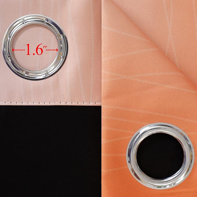 Ombre Orange and Blue Curtains 63 Inch Length 2 panels, Total Blackout Curtains for Bedroom, Grommet Thermal Insulated Gradient Drapes, Full Light Blocking Curtains for Boys Room, 42x63 Inch