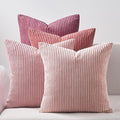 Topfinel Decorative Throw Pillow Covers Cushion Cases, Set of 4 Soft Velvet Modern Double-Sided Designs, Mix and Match for Home Decor, Pillow Inserts Not Included (24x24 inch, Pink)