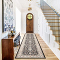 TOPRUUG Washable Runner Rug 2x10 - Hallway Runner Rug Kitchen Rugs and Mats Non Skid Washable Waterproof Carpet Runner for Living Room Bedroom Bathroom (Black, 2X10)