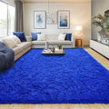 Pionblank 8x10 Rug for Living Room, Fuzzy Plush Large Area Rug, Fluffy Modern Shag Non Slip Soft Furry Carpet for Bedroom Kids Room Nursery Teens Dorm Home Decor, Royal Blue