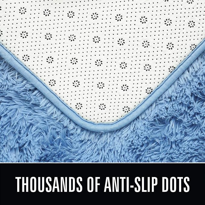 LOCHAS Ultra Soft Indoor Modern Area Rugs Fluffy Living Room Carpets for Children Bedroom Home Decor Nursery Rug 4x5.3 Feet,Cobalt Blue