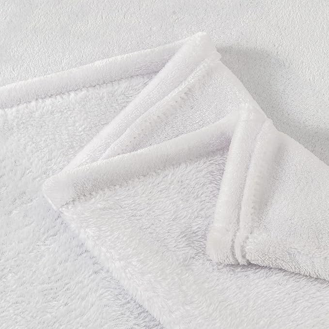 BEDELITE Fleece Blanket Twin Size White Throw Blanket for Couch & Bed, Luxury Plush Cozy Fuzzy Blanket 60x80 inches, Super Soft Warm Lightweight Throw Blanket for Travel Camping