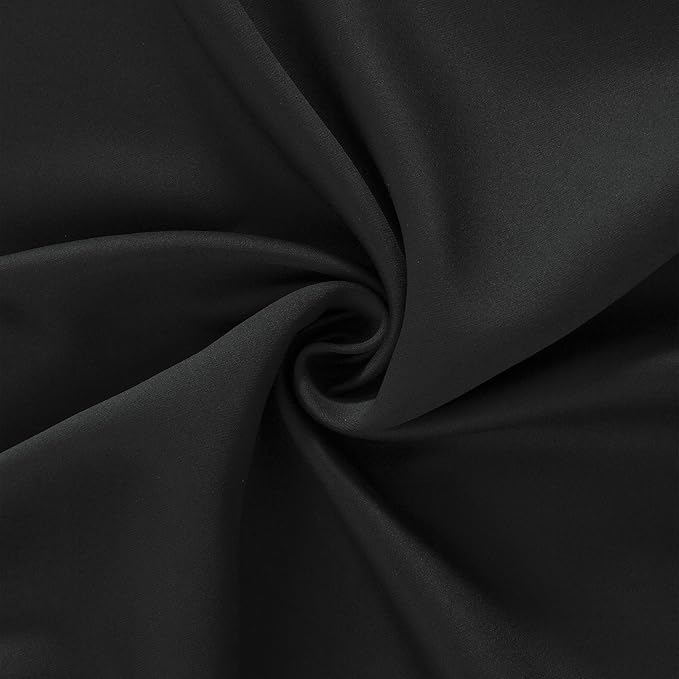 LEMOMO Black Thermal Blackout Curtains/52 x 45 Inch/Set of 2 Panels Room Darkening Curtains