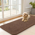 OLANLY Dog Door Mat for Muddy Paws 47x20, Absorbs Moisture and Dirt, Absorbent Non-Slip Washable Doormat, Quick Dry Chenille Mud Mat for Dogs, Entry Indoor Entryway Carpet for Inside Floor, Mocha