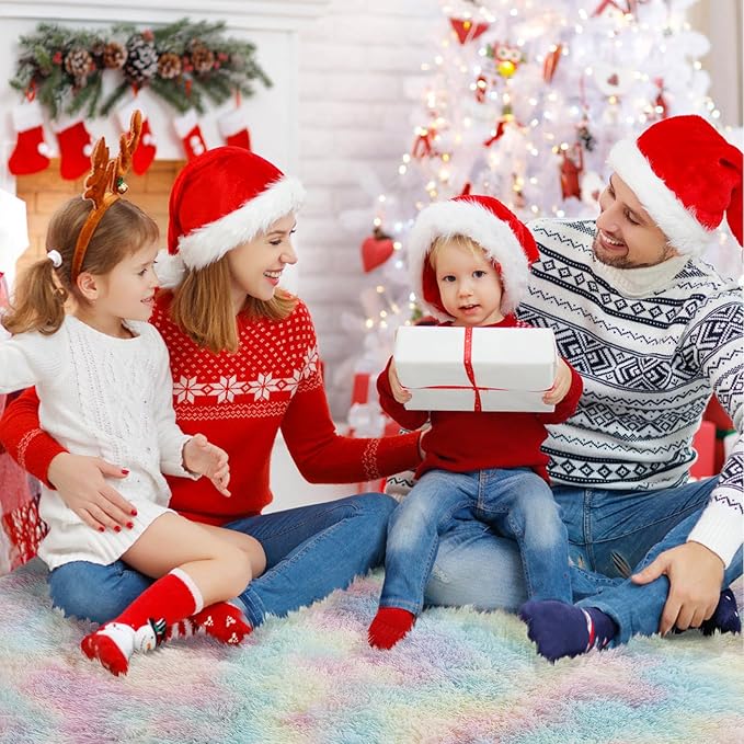 Shag Area Rug for Bedroom 5x8,Fluffy Area Rugs for Living Room,Soft Fuzzy Rug Non-Shedding Indoor Plush Carpet for Kids Bedroom Nursery Dorm Home Decor,Rainbow