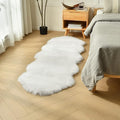 duduta White Faux Sheepskin Runner Rugs 2x6 ft, Fluffy Shag Rug for Bedroom Hallway Fur Sofa Couch Covers Non Slip