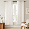 Cream Linen Curtains 72 inch Long 2 Panel Set for Living Room Back Tab Rod Pocket Semi Sheer Light Filtering Bedroom Window Curtain 72 inch Length Modern Farmhouse Neutral Ivory Linen Drapes 60x72
