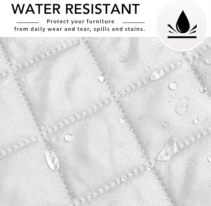 Easy-Going Sofa Slipcover L Shape Sofa Cover Sectional Couch Cover Furniture Protector Mat for Pets Dog Cat (Small, White/White)