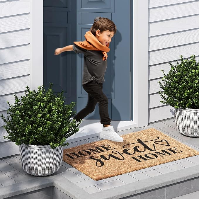 Barnyard Designs Doormat Welcome Mat for Outdoors, Large Front Door Entrance Mat, Brown (Home Sweet Home, 36x24)