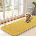 OLANLY Dog Door Mat for Muddy Paws 47x17, Absorbs Moisture and Dirt, Absorbent Non-Slip Washable Doormat, Quick Dry Chenille Mud Mat for Dogs, Entry Indoor Entryway Carpet for Inside Floor, Yellow
