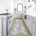 2'6''x8' Runner Rugs Washable Rug: Modern Abstract Hallway Runner Rug Indoor Soft Low Pile Thin Carpet Anti-Skid Non-Shedding Carpets for Kitchen, Entryway, Laundry, Bedroom - Blue Multi