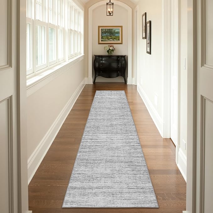 2.5x10 Washable Runner Rugs,10 ft Runner Rug for Hallways,Ultra-Thin Abstract Long Stain Resistant Rug Runner，Non-Slip Backing Kitchen Runner Rugs for Bedroom，Entryway，Living Dining Room