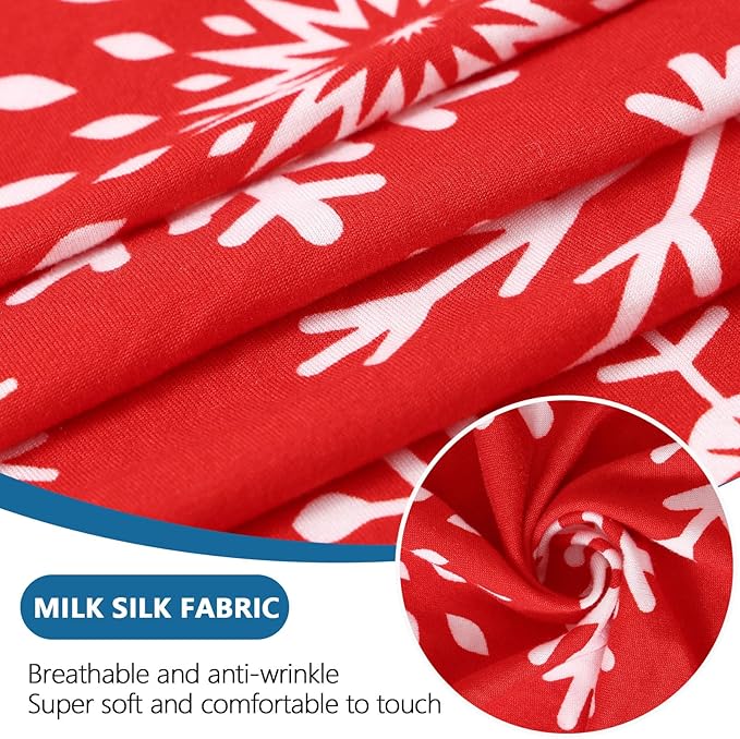 hyha Printed Couch Cushion Covers, Floral Sofa Covers Washable for Cushion Couch, Stretch Pattern Outdoor Cushion Covers for Patio Furniture with Elastic Bottom(Small, Christmas Snowflakes)