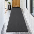 OLANLY Front Door Mat Indoor Outdoor Entrance, Waterproof Heavy Duty Doormat, Fade Resistant, Low Profile, Easy Clean Patio Porch Welcome Floor Mats for Entry, 71x30, Charcoal Grey