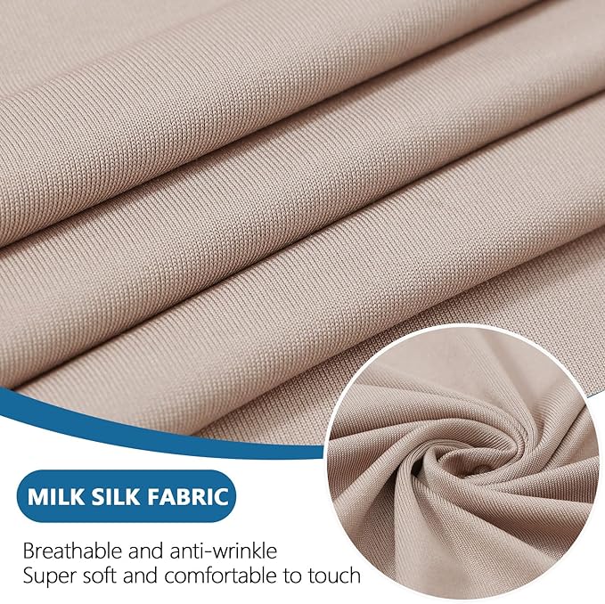 hyha Milk Silk Couch Cushion Covers, Soft Magic Sofa Covers Washable for 2 Cushion Couch, Stretch Sectional Outdoor Cushion Covers for Patio Furniture with Elastic Bottom(2 Packs, Taupe)