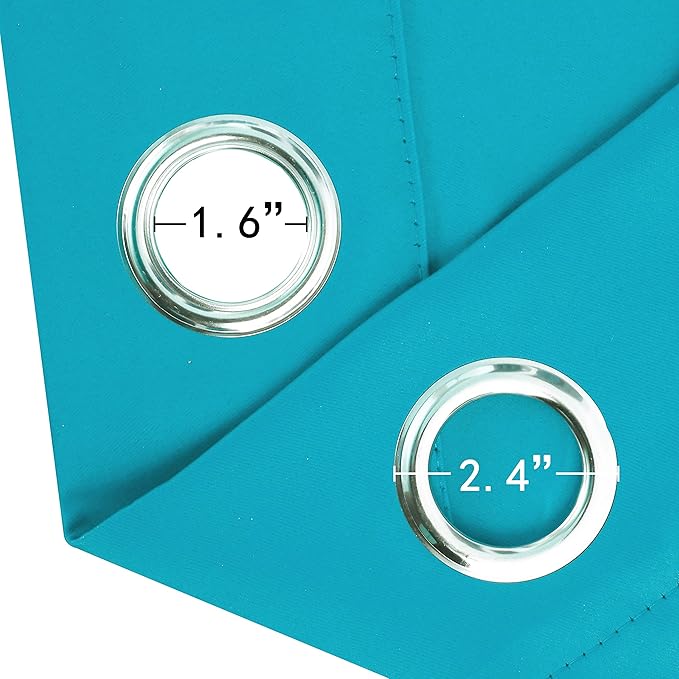 LEMOMO Teal Blackout Curtains 40 x 63 Inch Length/Set of 2 Curtain Panels/Thermal Insulated Room Darkening Blackout Curtains for Bedroom