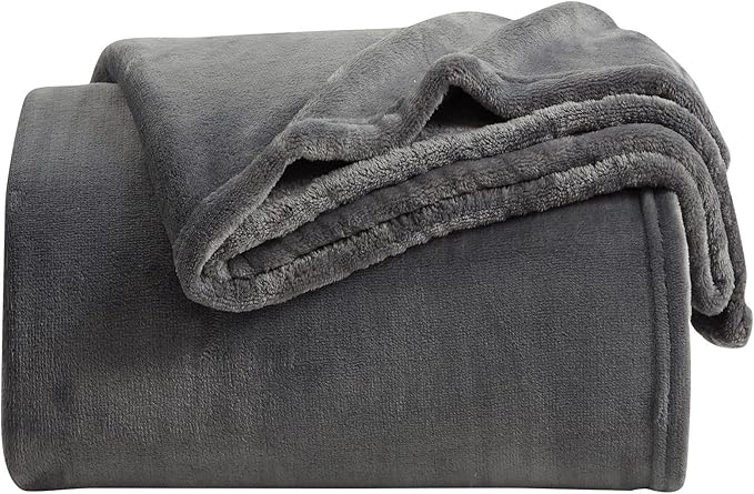 KMUSET Fleece Blanket Twin Size Dark Grey Lightweight Throw Blanket Super Soft Cozy Microfiber Blanket Factory Shop