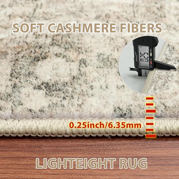 10x14 Area Rugs for Living Room Rug Washable: Abstract Large Rug Indoor Modern Carpet Non Slip for Dining Room Bedroom Nursery Home Office Beige Brown