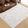 Goolela White Area Rug 6x9 Fluffy Fuzzy Furry Sheepskin Rug for Living Room Bedroom White Faux Fur Shag Carpet Rectangle