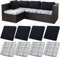 8Pcs Stretch Patio Cushion Covers,Outdoor Couch Covers Replacement,Outdoor Couch & Sofa Slipcovers,for Patio Furniture Cushion Covers,Washable Reusable urniture Protector(Black Grid,8PCS)