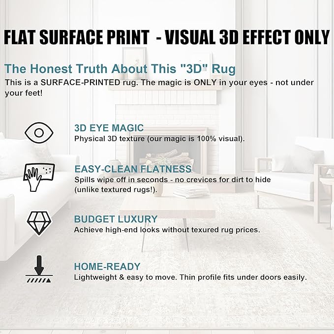 Madane 6x9 Area Rugs for Living Room, Vintage Stain Resistant Area Rug, Washable Floral Print Thin Floor Carpet with Non-Slip Backing for Bedroom Dining Room, Green/Ivory