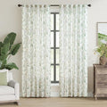 jinchan Floral Linen Blend Curtains for Living Room 84 Inch Length French Country Farmhouse Printed Curtains Sage Green on White Rod Pocket Back Tab Light Filtering Window Drapes 2 Panels